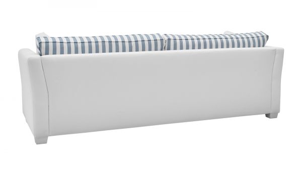 Sofa Hooge in creme und blau Landhaus Wohnzimmer Couch 3-Sitzer 240 cm