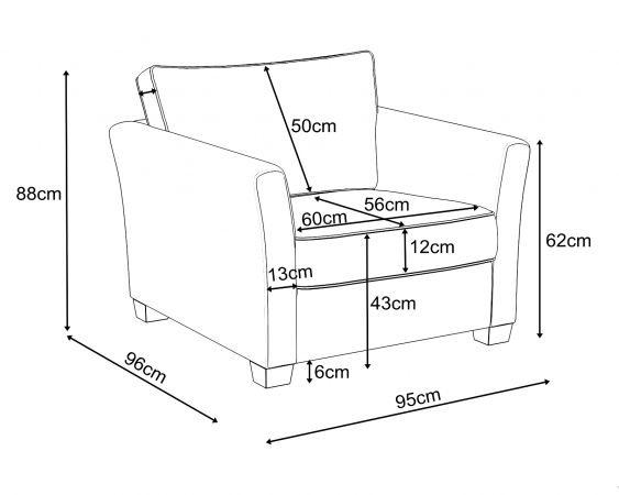 Sessel Hooge in creme und blau Landhaus Wohnzimmer Loungesessel 95 cm