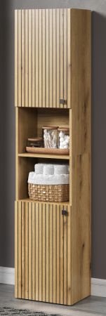 Badezimmer Hochschrank Feliz in Evoke Eiche, Badschrank 40 x 186 cm