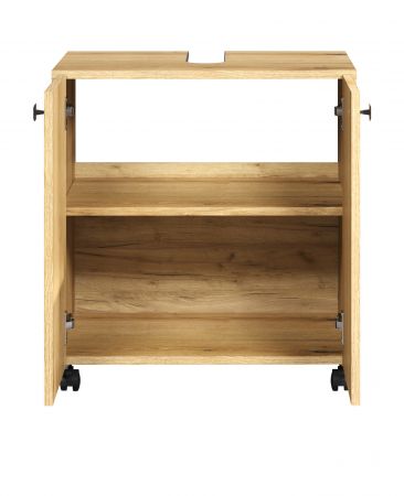 Waschbeckenunterschrank Feliz in Evoke Eiche Badschrank auf Rollen 60 cm