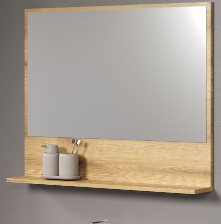Badezimmer Spiegel Feliz in Evoke Eiche Badspiegel mit Ablage 80 cm