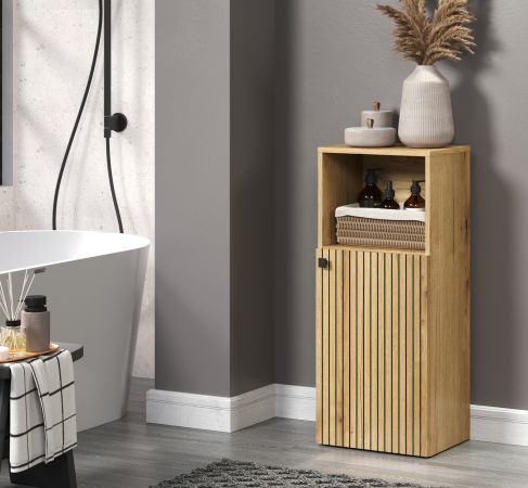 Badezimmer Kommode Feliz in Evoke Eiche Badschrank 40 x 95 cm
