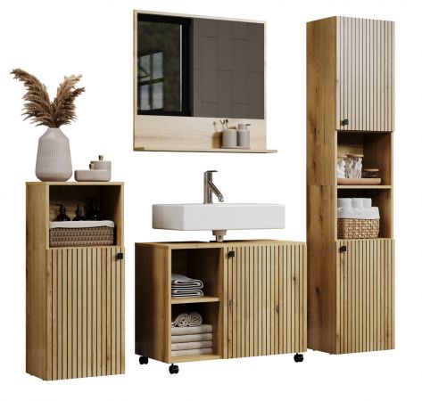 Badm�bel Set Feliz in Evoke Eiche Badkombination 4-teilig 180 x 190 cm