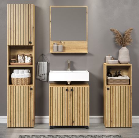 Badm�bel Set Feliz in Evoke Eiche Badkombination 4-teilig 160 x 190 cm