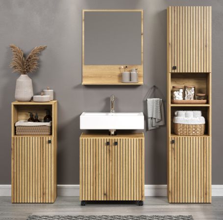 Badm�bel Set Feliz in Evoke Eiche Badkombination 4-teilig 160 x 190 cm