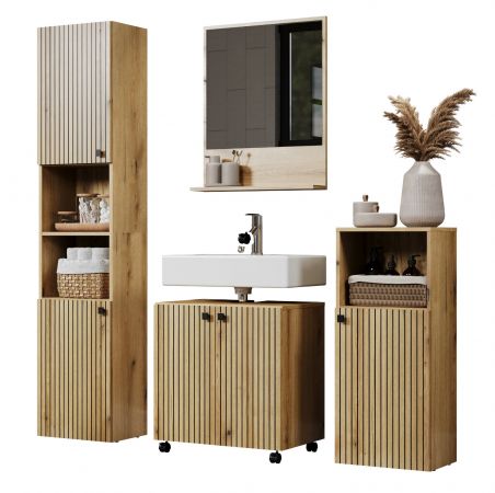 Badm�bel Set Feliz in Evoke Eiche Badkombination 4-teilig 160 x 190 cm