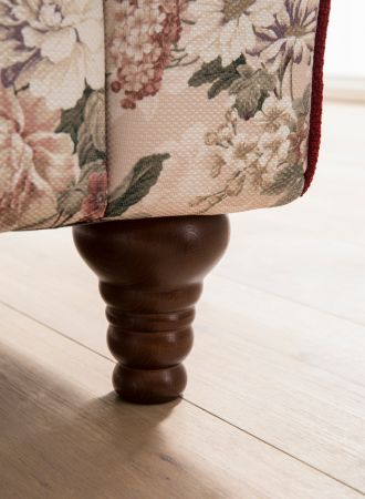 Sessel Elita in creme Landhaus Blumen Design Loungesessel 110 cm