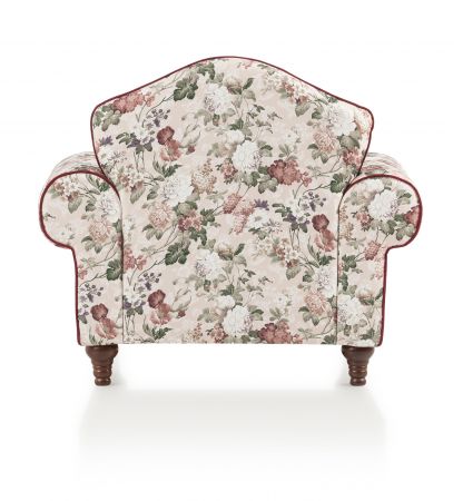 Sessel Elita in creme Landhaus Blumen Design Loungesessel 110 cm