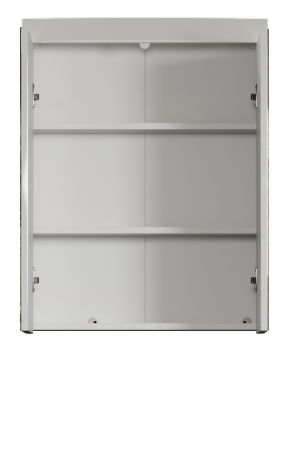 Badezimmer Spiegelschrank Adamo in wei� Hochglanz 2-t�rig inkl. LED 60 x 77 cm