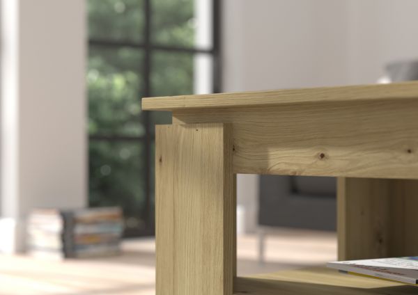 Couchtisch Selen in Artisan Eiche Beistelltisch mit Ablage 100 x 60 cm