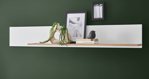 Wandboard Merced in wei� matt und Evoke Eiche Wohn- und Esszimmer Wandregal 150 cm
