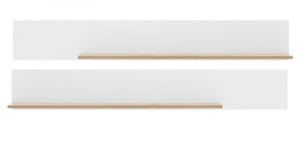 Wohnwand Merced in wei� matt und Evoke Eiche Wohnkombination 3-teilig 285 x 180 cm