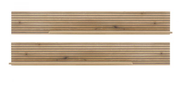 Wohnwand Merced in wei� matt und Evoke Eiche Wohnkombination 3-teilig 285 x 180 cm