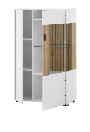 Wohnwand Merced in wei� matt und Evoke Eiche Wohnkombination 4-teilig 320 x 170 cm