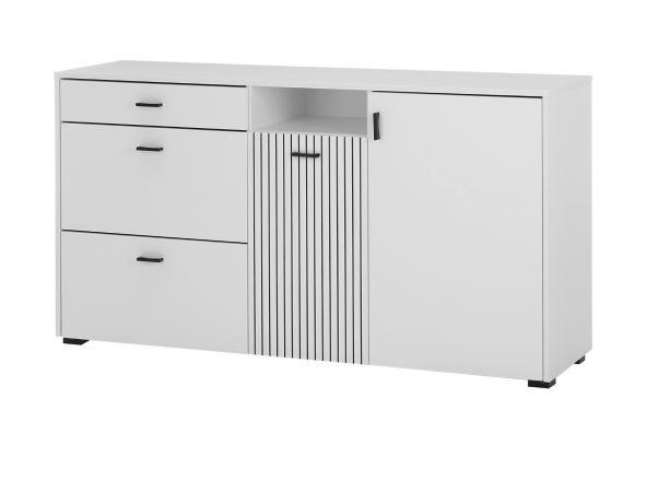 Sideboard Merced in wei� matt, Kommode 150 x 80 cm mit Soft-Close