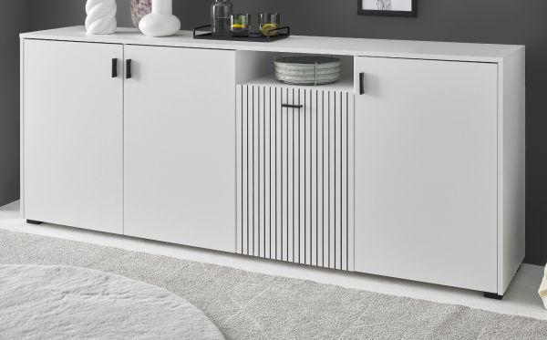 Sideboard Merced in wei� matt Wohn- und Esszimmer Kommode 200 cm