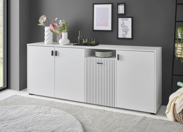 Sideboard Merced in wei� matt Wohn- und Esszimmer Kommode 200 cm