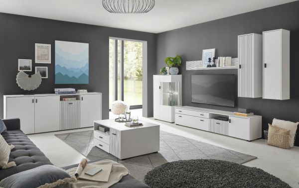 Sideboard Merced in wei� matt Wohn- und Esszimmer Kommode 200 cm