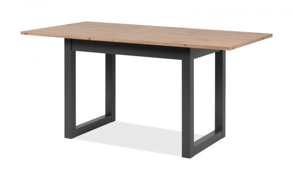 Esstisch Malta in Artisan Eiche und Anthrazit im Industrial Look 120 / 160 x 80 cm ausziehbar