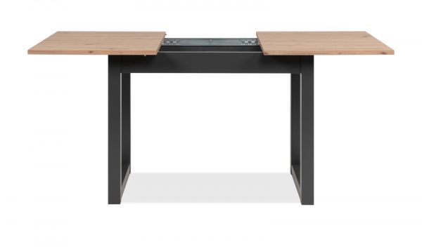 Esstisch Malta in Artisan Eiche und Anthrazit im Industrial Look 120 / 160 x 80 cm ausziehbar