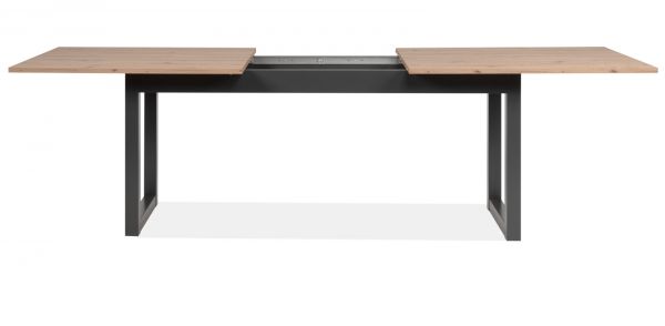 Esstisch Malta in Artisan Eiche und Anthrazit im Industrial Look 200 / 240 x 90 cm ausziehbar