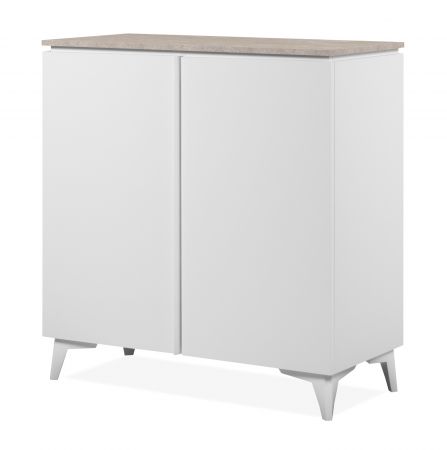 Kommode Visby in wei� und Sandstein Wohn- und Esszimmer Sideboard 88 x 92 cm