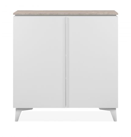 Kommode Visby in wei� und Sandstein Wohn- und Esszimmer Sideboard 88 x 92 cm