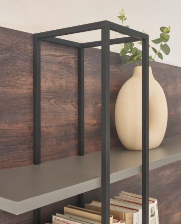 Wandpaneel Piano in Thermo Eiche und grau Wandboard 152 x 90 cm