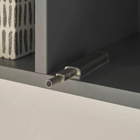 Wohnwand Piano in Thermo Eiche und grau Wohnkombination 3-teilig mit Soft-Close 300 x 200 cm