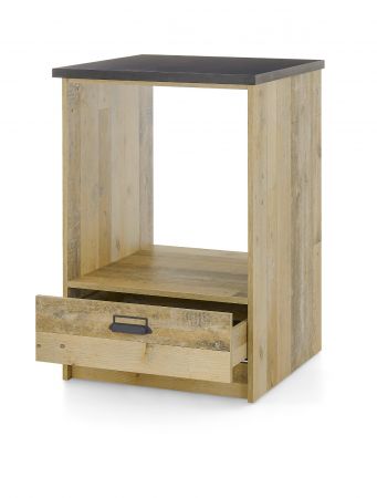 Herdumbauschrank Stove in Used Wood hell und anthrazit K�che Unterschrank 60 cm