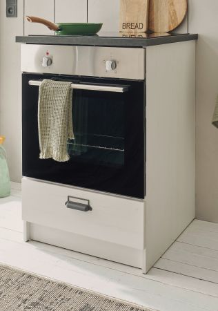 Herdumbauschrank Stove in wei� Pinie und anthrazit Landhaus K�che Unterschrank 60 cm