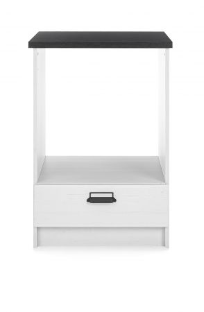 Herdumbauschrank Stove in wei� Pinie und anthrazit Landhaus K�che Unterschrank 60 cm