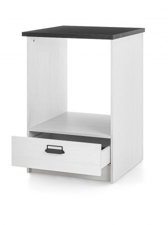 K�che Stove in wei� Pinie und anthrazit Landhaus K�chenschrank Set 4-teilig 196 x 180 cm