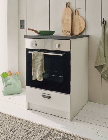 K�che Stove in wei� Pinie und anthrazit Landhaus K�chenschrank Set 3-teilig 196 x 180 cm