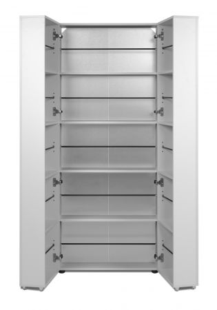 Schuhschrank Logu in wei� 74 x 182 cm, aufklappbar f�r 30 Paar Schuhe