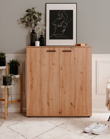 Schuhschrank Logu in Artisan Eiche 100 x 110 cm, aufklappbar f�r 24 Paar Schuhe