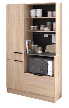 Parisot K�chenschrank Set 2-tlg. Fumay1 in Eiche und Beton grau K�che Buffet und Mehrzweckschrank