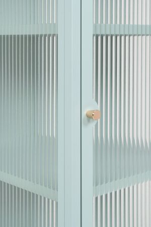 Metall Kommode Maram in mintgr�n Vitrine 40 x 102 cm