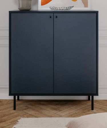 Kommode Barina in blau Wohn- und Esszimmer Sideboard 80 x 90 cm