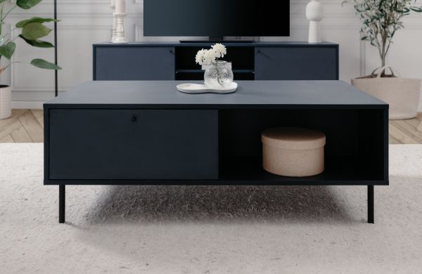 Couchtisch Barina in blau Beistelltisch mit Stauraum 110 x 60 cm