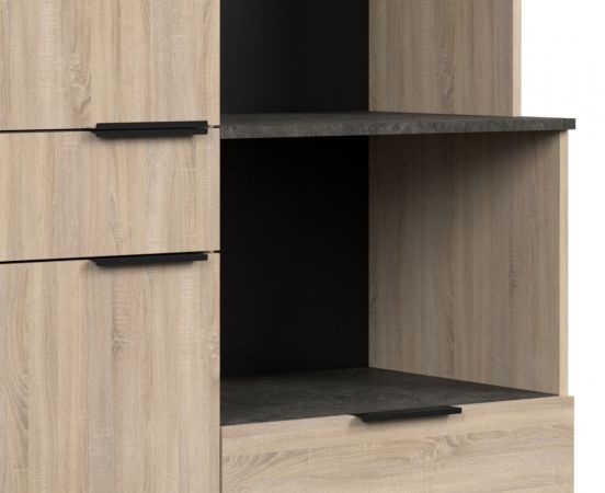 Parisot K�chenschrank Set 2-tlg. Fumay2 in Eiche und Beton grau K�che Buffet und K�cheninsel