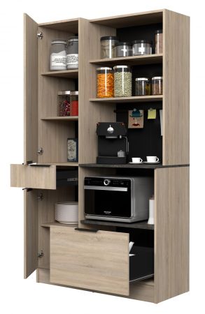Parisot K�chenschrank Set 2-tlg. Fumay2 in Eiche und Beton grau K�che Buffet und K�cheninsel