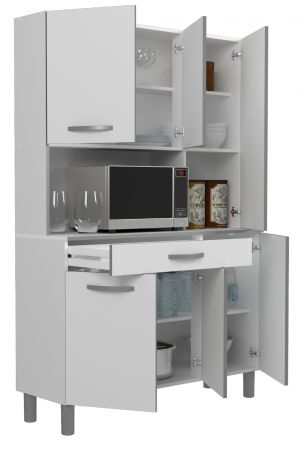 Parisot K�chenschrank Set 2-tlg. Season1 in wei� und grau K�che Buffet und Mehrzweckschrank