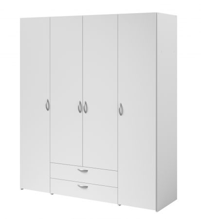 Kleiderschrank Enjour in wei� Dreht�renschrank 4-t�rig 160 x 185 cm