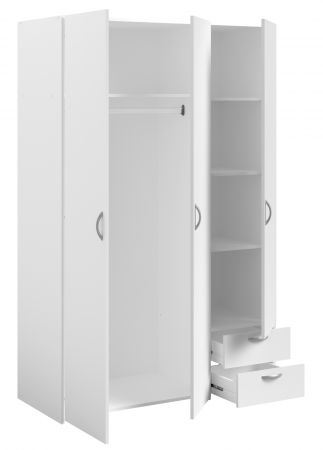 Kleiderschrank Enjour in wei� Dreht�renschrank 3-t�rig 120 x 185 cm