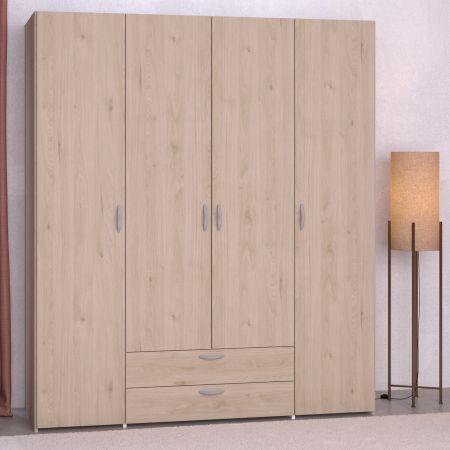 Kleiderschrank Enjour in Jackson Eiche Dreht�renschrank 4-t�rig 160 x 185 cm