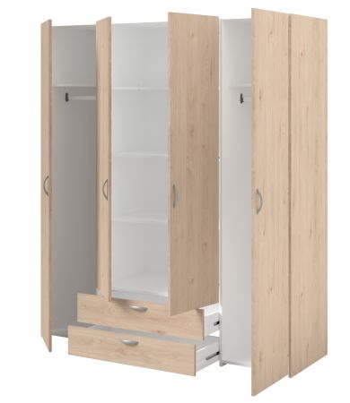 Kleiderschrank Enjour in Jackson Eiche Dreht�renschrank 4-t�rig 160 x 185 cm