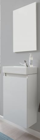 Badm�bel komplett Set Winny in wei� inkl. Waschbecken und Spiegel Breite 40 cm