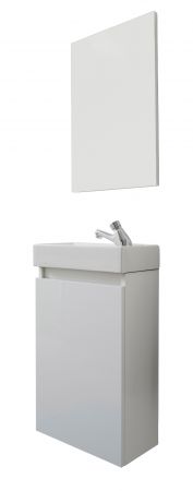 Badm�bel komplett Set Winny in wei� inkl. Waschbecken und Spiegel Breite 40 cm