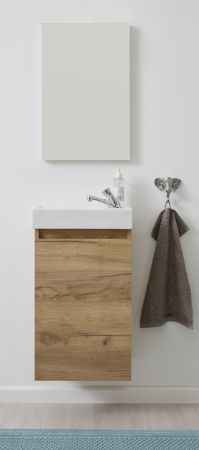Badm�bel komplett Set Winny in Artisan Eiche inkl. Waschbecken und Spiegel Breite 40 cm